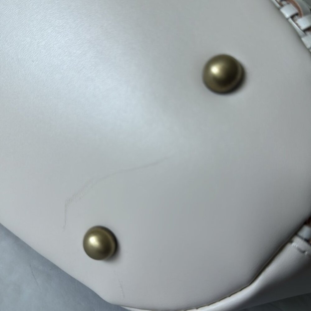 Patricia Nash Marconia Tote Woven Leather Latte Dark White Handbag - Picture 9 of 16